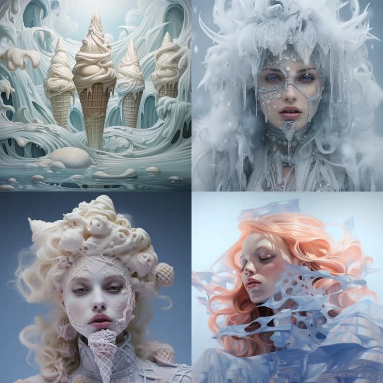 Réponse Midjourney au prompt : An ice::2 cream